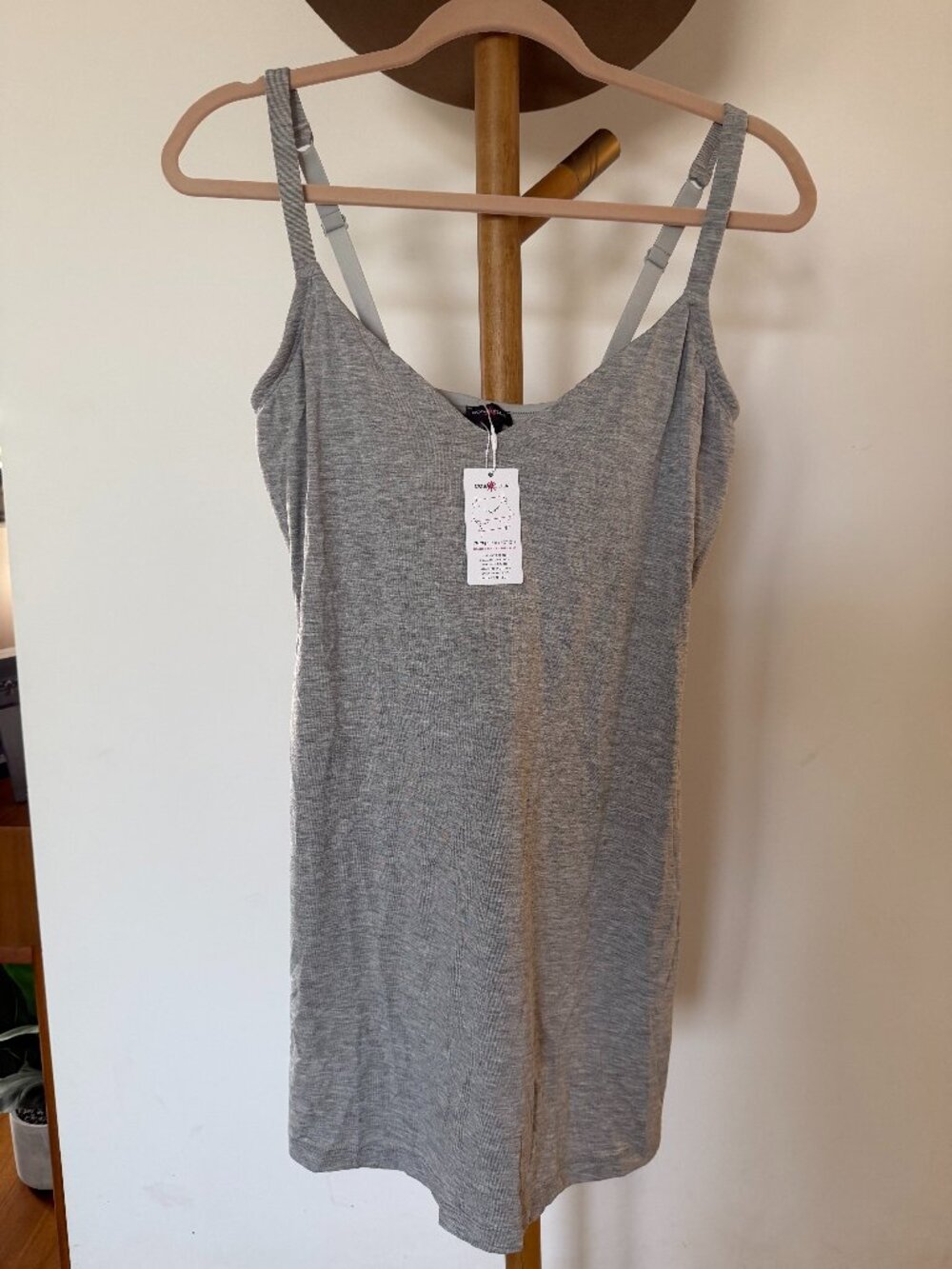 Cosabella Curvy Slip Dress heather gray small nwt
